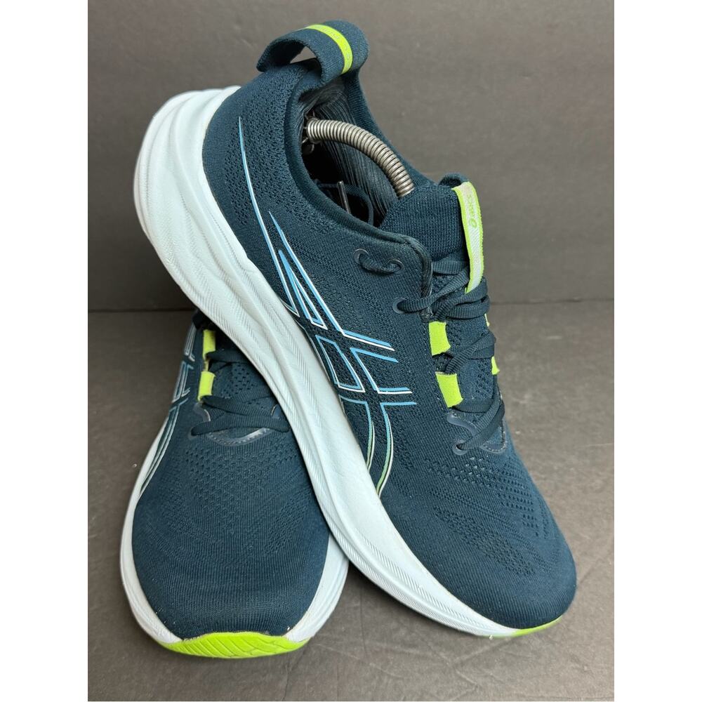 ASICS Gel Nimbus 26 Running Shoes French Blue/Electric Lime Men's Size 11.5 - Picture 3 of 10